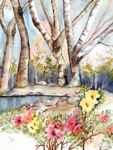 Stagno di rose selvatiche